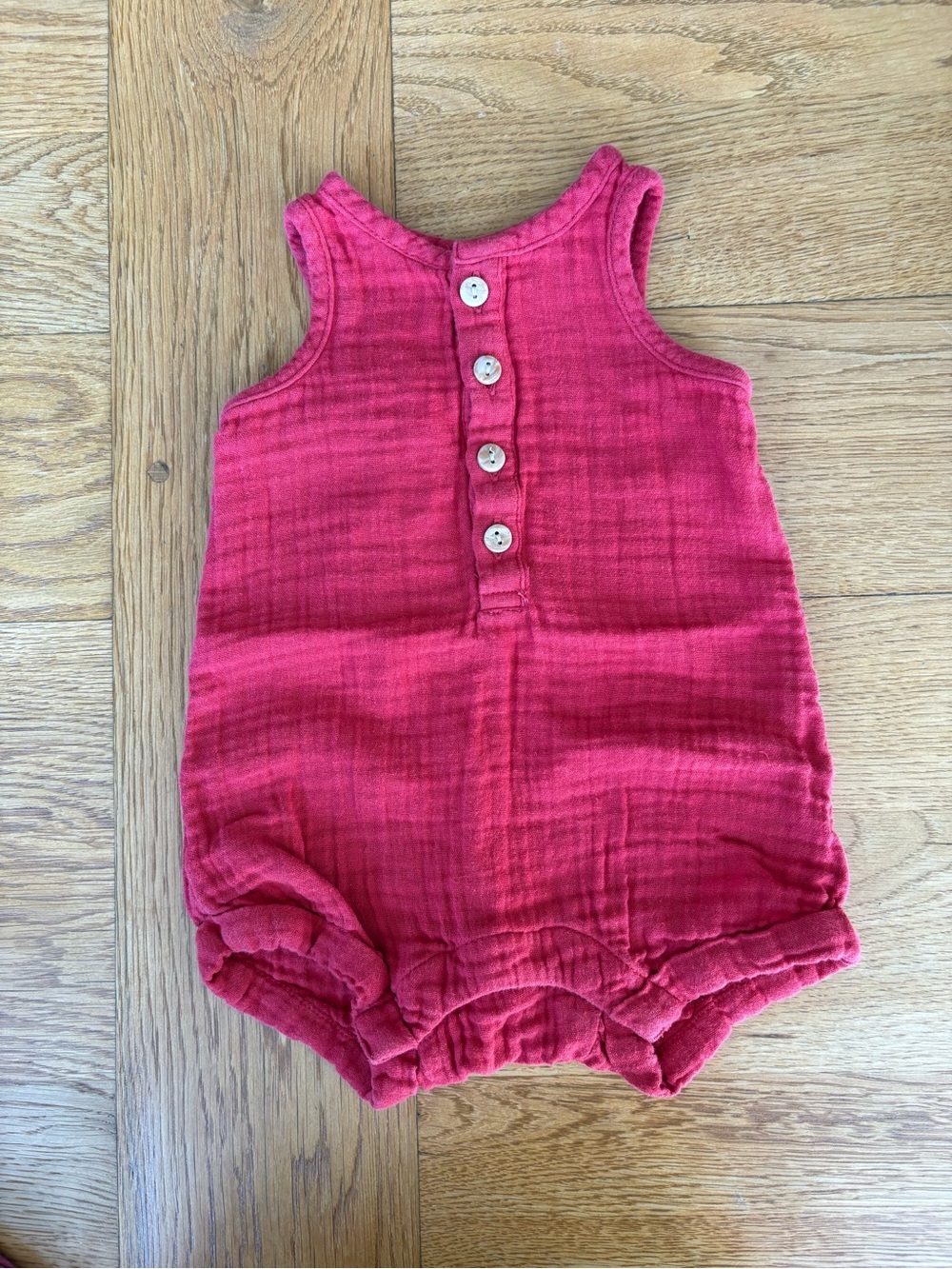 Muslin Romper | Red